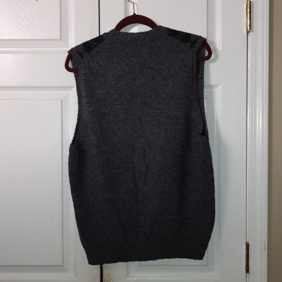 Britches  Great outdoors 100% pure wool grey sweater vest Sz L - Picture 5 of 5
